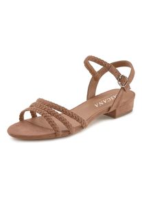 Lascana Damen Sandale "Sommerschuh", Gr. 42, braun, Obermaterial: 100% Textilmaterial. Futter: 100% Lederimitat. Decksohle: 100% Lederimitat.