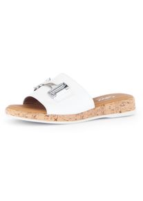 Gabor Damen Pantolette "RHODOS", Gr. 37, weiß, Kalbsleder, unifarben, klassisch, Schuhe, Sommerschuh, Schlupfschuh Komfortschuh in Weite G (=weit)