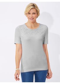 CLASSIC Damen Spitzenshirt "Shirt", grau, Gr. 40, unifarben, 50% Baumwolle, 50% Modal, Shirts