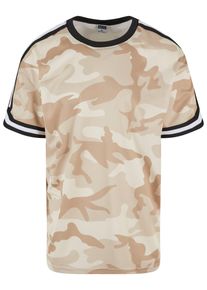 Urban Classics Herren T-Shirt "Urban Classics Herren Oversized Mesh AOP Tee", braun, casual, Gr. XL, bedruckt, 100% Polyester, Shirts