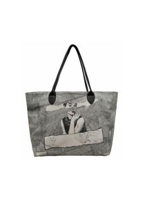 DOGO Damen Weekender "Weekender Go Back To Being Yourself Damen Handtaschen (Fashion)", grau, Lacklederimitat, Taschen, Vegan
