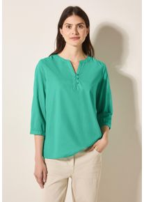 Cecil Damen Shirtbluse, grün, casual, Gr. S, unifarben, Web, 100% Baumwolle, Blusen, mit 3/4 Ärmeln