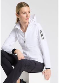 CMP Damen Softshelljacke, weiß, sportlich, Gr. 38, unifarben, kontrastfarbene Details, Softshell, Obermaterial: 100% Polyester. Innenseite: 100%