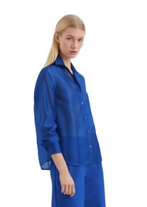 Marc O'Polo MARC O'POLO Damen Langarmbluse "aus TENCEL Lyocell-Mix", blau, elegant, Gr. 38, unifarben, Obermaterial: 88% Lyocell, 12% Polyester, Blusen