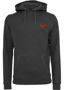 MisterTee Herren Sweatshirt "MisterTee Herren Rose Hoody", grau, Gr. XS, bedruckt, 65% Baumwolle, 35% Polyester, Sweatshirts