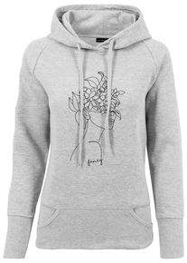 MisterTee Damen Kapuzenpullover "MisterTee Herren Ladies One Line Fruit Hoody", grau, casual, Gr. M, unifarben, 60% Baumwolle, 40% Polyester, Pullover
