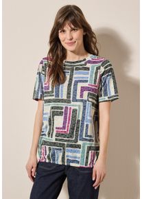 Cecil Damen Print-Shirt, weiß, casual, Gr. XXL, bedruckt, Stoff, 65% Polyester, 35% Viskose, Shirts, aus softem Materialmix