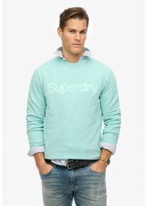 Superdry Herren Sweatshirt "CORE LOGO CITY CREW", grün, modisch, Gr. S, bedruckt, angeraute Sweatware, Obermaterial: 100% Seide, Sweatshirts