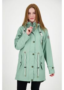 DEPROC Active Damen Regenjacke "Friesennerz ankerglutliebe WOMEN", grau, casual, Gr. 48, Obermaterial: 100% Polyurethan; Futter: 100% Polyester,