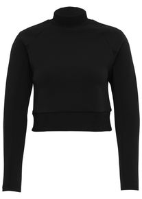 Urban Classics Damen Sweatshirt "Urban Classics Damen Ladies Interlock Short Turtleneck Crew", schwarz, Gr. XL, unifarben, 60% Polyester, 36%