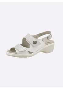 Classic Basics Damen Sandalette, Gr. 41, weiß, Glattleder, Lackleder, feminin, Schuhe