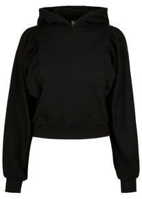 Urban Classics Damen Kapuzenpullover "Urban Classics Damen Ladies Organic Gathering Batwing Hoody", schwarz, casual, Gr. M, unifarben, 100%