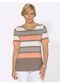 Classic Basics Damen Rundhalsshirt "Shirt", orange, Gr. 40, gemustert, gestreift, mehrfarbig, 50% Baumwolle, 50% Modal, Shirts