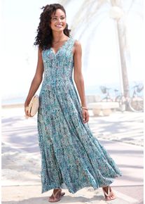 Vivance Damen Maxikleid, bunt, modisch, Gr. 40, bedruckt, Jersey, Obermaterial: 100% Viskose, Kleider, mit Alloverdruck