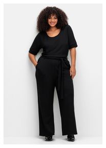 Damen Jumpsuit "Große Größen", schwarz, feminin, Gr. 56, sheego by Joe Browns, unifarben, Obermaterial: 68% Viskose (LENZING ECOVERO), 27% Polyamid,