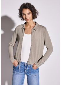 Street One Damen Cardigan, grau, casual, Gr. 38, unifarben, Stoff, 53% Polyester, 29% Viskose, 10% Metallfasern, 8% Polyamid, Strickjacken, mit