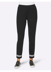 Heine Damen Jerseyhose, schwarz, Gr. 48, unifarben, 76% Polyester, 20% Viskose, 4% Elasthan, Hosen