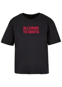 MISS TEE Herren T-Shirt "Miss Tee Allergic To Idiots Tee", schwarz, casual, Gr. L, bedruckt, 100% Baumwolle, Shirts