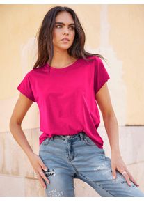 Heine Damen Kurzarmshirt "Shirt", pink, Gr. 38, unifarben, 50% Baumwolle, 50% Modal, Shirts
