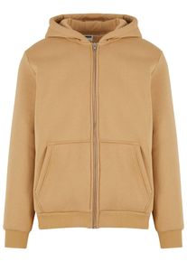 Urban Classics Herren Sweatjacke "Urban Classics Bonded Sherpa Zip Hoody", beige, Gr. XL, unifarben, 68% Baumwolle, 32% Polyester, Sweatjacken