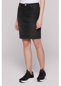 SOCCX Damen Jeansrock, schwarz, casual, Gr. M, used, Material: 63% Baumwolle, 25% Polyester, 10% Viskose, 2% Elasthan, Zusatz: Enthält nichttextile
