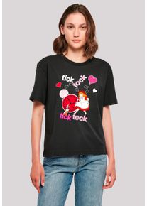 F4NT4STIC Damen T-Shirt "Alice im Wunderland Tick Tock", schwarz, casual, Gr. M, Obermaterial: 100% Baumwolle, Shirts, Retro, Heroes of Childhood, TV