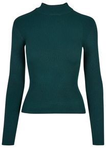Urban Classics Damen Sweater "Urban Classics Damen Ladies Rib Knit Turtelneck Sweater", grün, Gr. XXL, unifarben, 35% Viskose, 35% Polyester, 30%