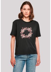 F4NT4STIC Damen T-Shirt "Rosa Frühlings Blumenkranz Dekor", schwarz, casual, Gr. XXL, Obermaterial: 100% Baumwolle, Shirts, Premium Qualität