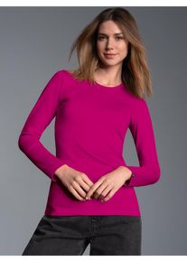 TRIGEMA Damen Longsleeve "TRIGEMA Langarmshirt", pink, Basic, Gr. XS, 95% Baumwolle, 5% Elastan, Shirts