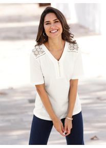 Classic Basics Damen Kurzarmshirt "Kurzarm-Shirt", beige, Gr. 46, unifarben, 100% Baumwolle, Shirts