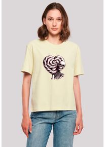 F4NT4STIC Damen T-Shirt "Süße Süßigkeiten Herzform Liebe", gelb, casual, Gr. XXL, Obermaterial: 100% Baumwolle, Shirts, Premium Qualität