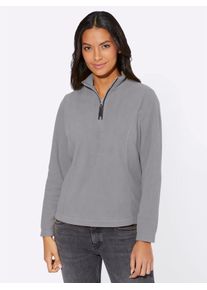 Classic Basics Damen Fleeceshirt "Fleece-Shirt", grau, Gr. 36, unifarben, 100% Polyester, Shirts