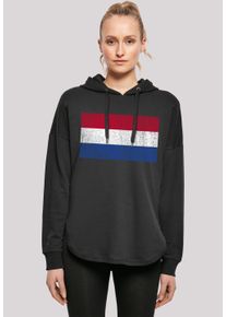 F4NT4STIC Damen Kapuzenpullover "Niederlande Flagge distressed", schwarz, casual, Gr. S, Obermaterial: 100% Baumwolle, Pullover, Print