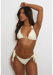MODA MINX Damen Triangel-Bikini-Top "Amour Triangle", weiß, Gr. S, unifarben, 82% Polyamid, 18% Elasthan, Bikini-Oberteile, mit stilvollem Steinbesatz