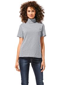 Heine Damen Rollkragenshirt "Rollkragen-Shirt", grau, Gr. 46, unifarben, 65% Baumwolle, 30% Polyester, 5% Elasthan, Shirts