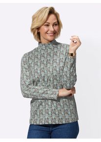 Classic Basics Damen Langarmshirt "Shirt", grün, Gr. 38, gemustert, mehrfarbig, 95% Baumwolle, 5% Elasthan, Shirts