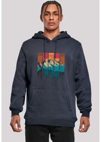 F4NT4STIC Herren Kapuzenpullover "Berg Sonnenuntergang Retro", blau, casual, Gr. XXL, Obermaterial: 65% Baumwolle, 35% Polyester, Pullover, Premium