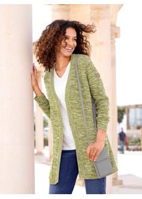 Casual Looks Damen Strickjacke, grün, Gr. 38, meliert, unifarben, 54% Baumwolle, 46% Polyacryl, Strickjacken