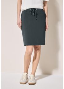 Cecil Damen Minirockslate khaki, casual, Gr. M, unifarben, Stoff, 65% Viskose, 30% Polyester, 5% Elasthan, Röcke, Elastikbund mit Tunnelzug