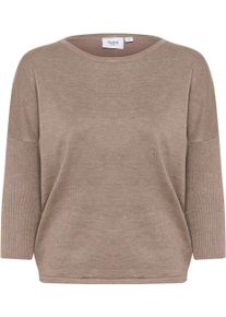 Saint Tropez Damen Rundhalspullover "A2561, MilaSZ R-Neck", braun, modisch, Gr. M, meliert, Feinstrick, Obermaterial: 80% Viskose, 20% Polyacryl,