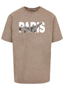 Merchcode Herren T-Shirt "Merchcode Herren Paris Eiffel Tower Acid Washed Oversize Tee", grün, casual, Gr. XL, bedruckt, 100% Baumwolle, Shirts