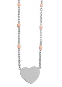 Adelia´s ADELIA ́S Damen Kette mit Anhänger "Neuheit 2025 - Damen Edelstahl Halskette mit Anhänger Herz", unbekannt, Edelstahlsilberfarben, rosa, Edelstahl,