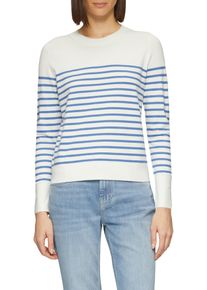s.Oliver Damen Rundhalspulloverfresh blau stripe, casual, Gr. 34, gestreift, Obermaterial: 72% Viskose, 28% Polyester, Pullover, mit Streifenmuster