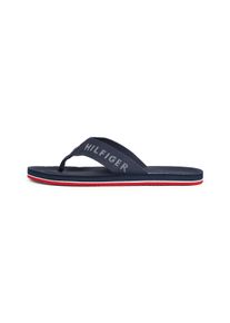 Tommy Hilfiger Herren Zehentrenner "COMFORT HILFIGER BEACH SANDAL", Gr. 39, blau, Textil, sportlich, Schuhe, Badeschuh, Schlupfschuh mit