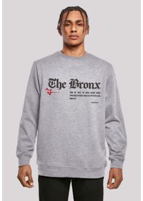 F4NT4STIC Herren Kapuzenpullover "The Bronx CREW", grau, casual, Gr. XL, Obermaterial: 50% Baumwolle, 50% Polyester, Pullover, Print