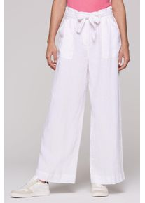 SOCCX Damen Leinenhose, weiß, casual, Gr. XXXL, bestickt, Material: 100% Leinen, Hosen, mit aufgesetzten Taschen vorne