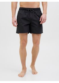 Jack & Jones JACK & JONES Herren Badeshorts "JPSTMAUI JJSWIM SOLID AKM SN", schwarz, modisch, Gr. XS, unifarben, Web, Polyester, Badehosen