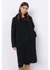 soyaconcept Damen Kurzmantel "SC-MUKITE 2", schwarz, modisch, Gr. L, unifarben, Plüsch, Obermaterial: 100% Polyester, Mäntel