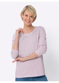 Classic Basics Damen Langarmshirt "Ringelshirt", rosa, Gr. 54, gemustert, gestreift, 100% Baumwolle, Shirts