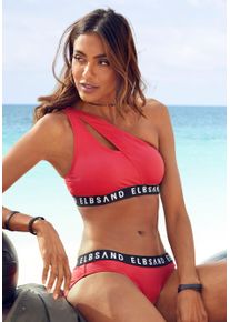ELBSAND Damen Bustier-Bikini, rot, Gr. 32, Microfaser, Bikini-Sets, mit Markenschriftzügen in Kontrastfarbe